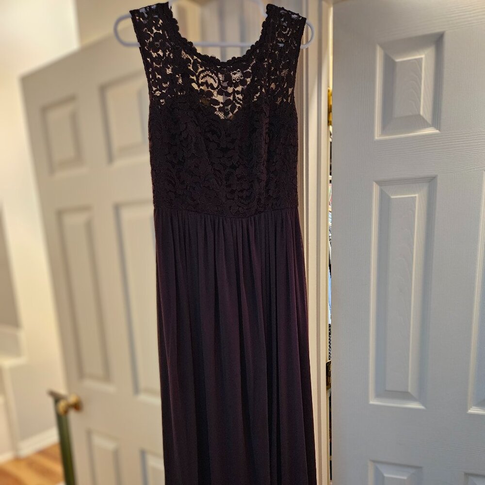 David's Bridal, Plum Chiffon Dress, Size 10